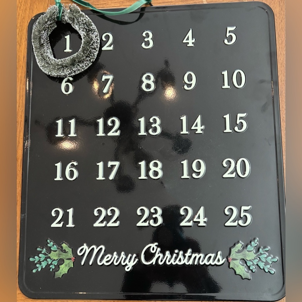 NWT merry Christmas countdown wall sign pic decor Xmas